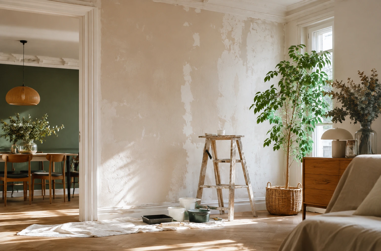 Pièce rénovée avec soin dans une maison existante